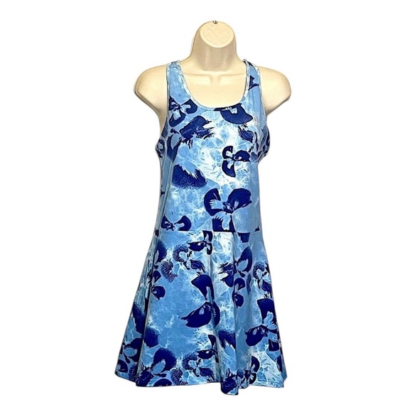 Adidas Floral Graphic Single Jersey Dress, Color Blue, Size Large, NWT - Picture 5 of 10
